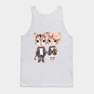 Zebra Couple Gets Married Tank Top